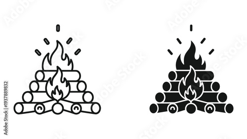 Campfire Firewood Blaze Symbol Commercial