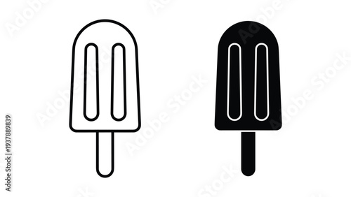 Popsicle Icon Set Frozen Treat Design Element