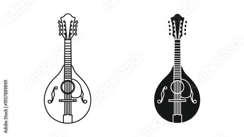 Mandolin Instrument Vector Duo Music Symbol