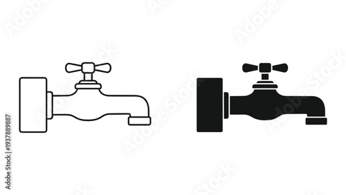 Tap Faucet Vector Icon Plumbing Essential