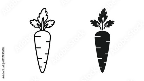Carrot Icon Set Healthy Food Vector Graphics
