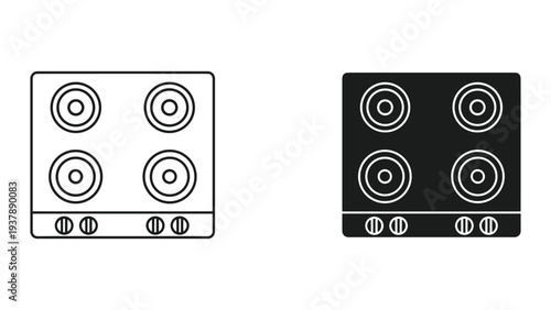 Stovetop Burners Appliance Control Panel Commercial Graphic