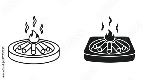 Campfire Fire Pit Outdoor Heating Icon