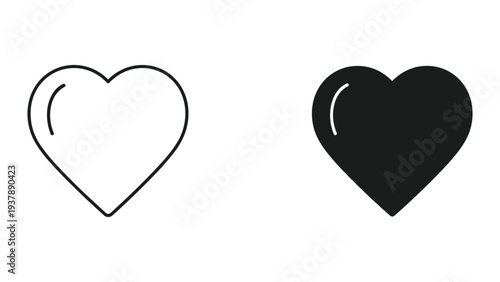 Heart Icon Contrast Outline Solid