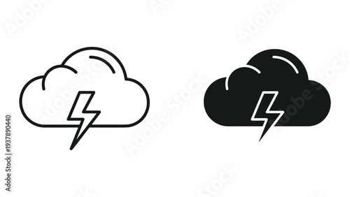 Cloud Lightning Icon Symbol Weather Alert