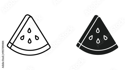 Watermelon Slice Icons Summer Fruit Design Elements
