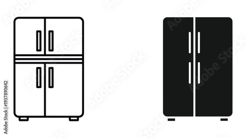 Refrigerator Icons Compare Design Modern Minimalist