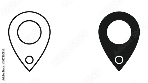 Location Pin Marker Icon Outline Solid Navigation