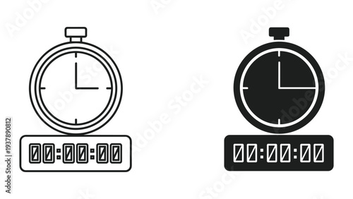 Stopwatch Timer Icons Comparison Business Time Management