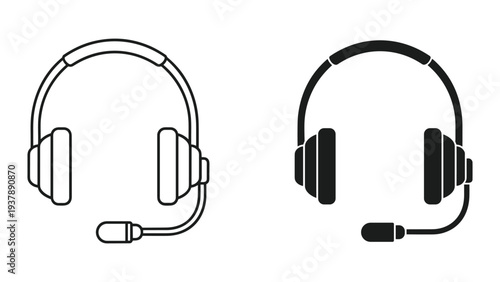 Headset Microphone Icon Communication Support Business