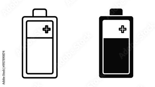 Battery Power Levels Icon Set Energy Status Indicator
