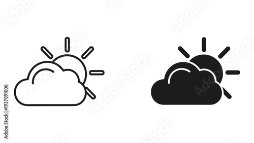 sun cloud icons weather forecast symbols commercial