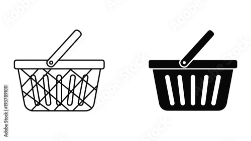 Shopping Basket Icons Comparison Commerce Commerce