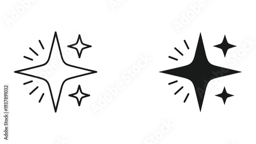 Sparkle Shine Icon Cleanliness Symbol Vector