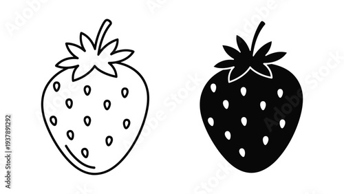 Strawberry Icon Silhouette Vector Graphic Art