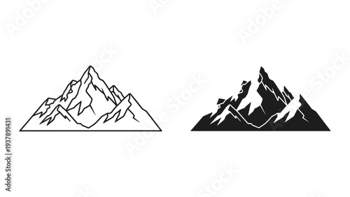 Mountain Peaks Summit Vector Graphic Commercial
