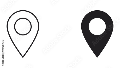 Map Pin Location Marker Set Navigation Digital Icon