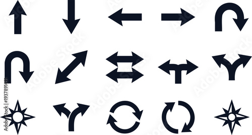 Directional arrows and symbols set flat design vector illustration scalable graphic
