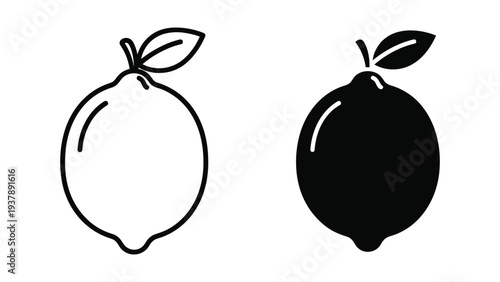 Lemon Outline Silhouette Food Design