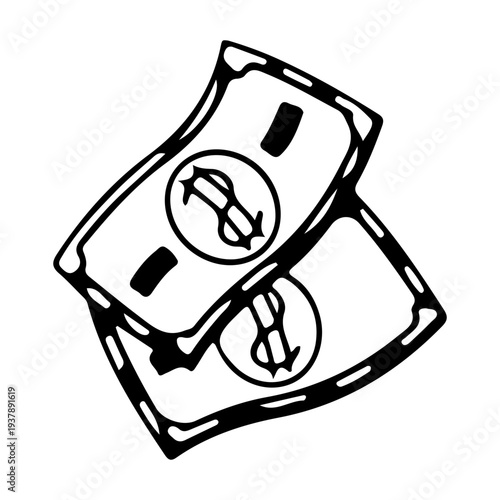 Doodle Money Bills Icon