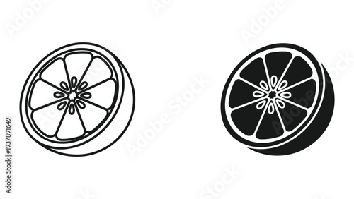 Orange Slice Icon Graphic Design