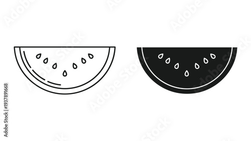 Watermelon Slice Icon Symbol Vector Design Food Summer Freshness