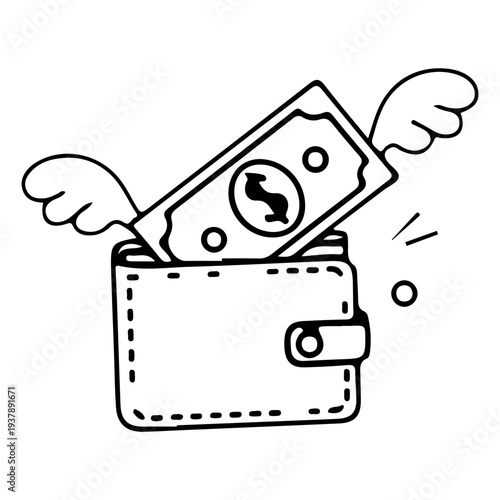 Money Flying Out of Wallet