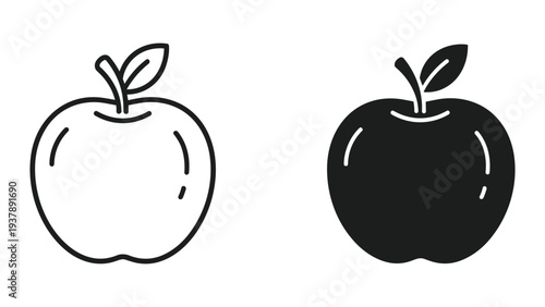 Apple Icon Outline Silhouette Comparison Commercial Use