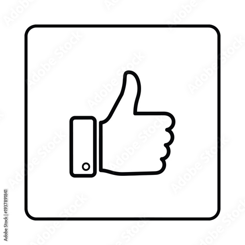 Thumbs up icon with smartphone on white background symbolizing approval and positivity in digital communication