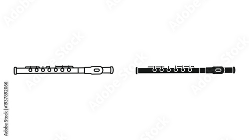 Flute Instrument Musical Key Symbol Commercial Art