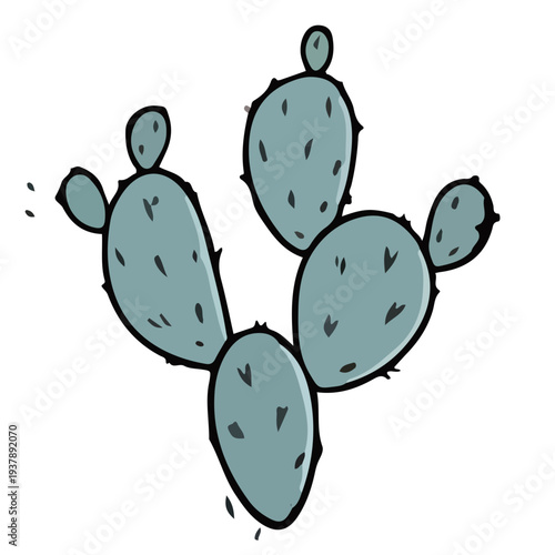 Prickly Pear Cactus Illustration