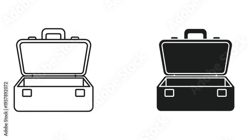 Briefcase Open Business Luggage Travel Concept