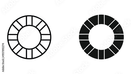 Color Wheel Outline Solid Icon Graphic