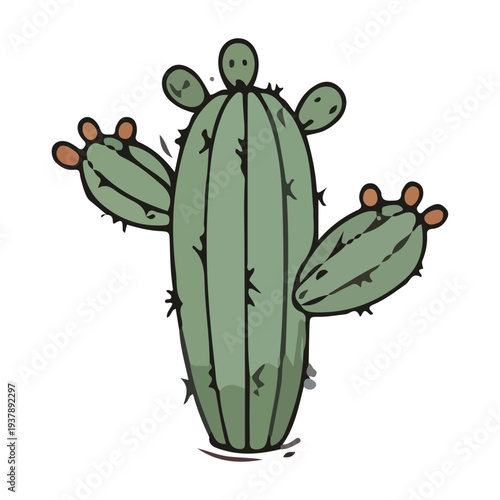 Cute Cartoon Cactus Illustration