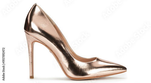 Metallic rose gold heel shoe stiletto