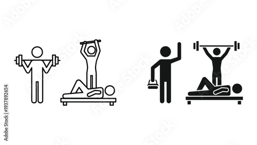 Weightlifting Figures Gym Workout Fitness Progression