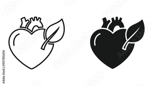 Heart Leaf Icon Health Wellness