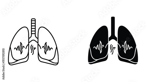 Lungs Respiratory System Icon Health Medical Vector Graphic