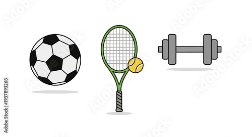 Sports equipment for fitness activities.