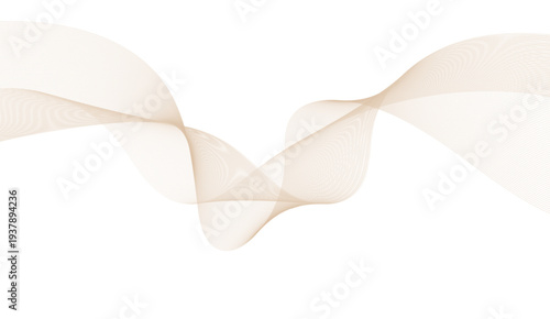 Thin wavy line abstract background. Wavy line horizontal divider outline minimalist background. Abstract brown lines wave curve motion on white background. Vector Illustration.