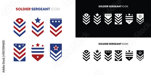 military badge icon set 