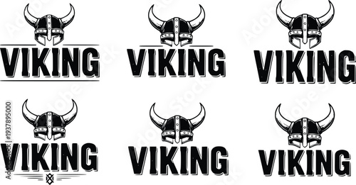 viking minimalist icon vector illustration