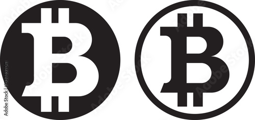 Bitcoin logo cryptocurrency symbol black and white