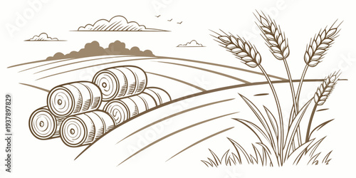 A delicate illustration of a ladybug resting on a leaf surrounded by flowers and grass Vector