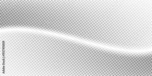 Grunge halftone gradient background. Faded grit noise texture. White and black sand wallpaper. Retro pixelated backdrop. Anime or manga style comic overlay. Vector graphic design textured template