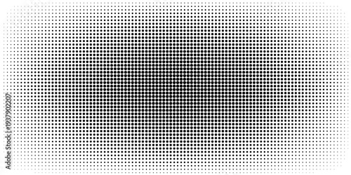 Grunge halftone gradient background. Faded grit noise texture. White and black sand wallpaper. Retro pixelated backdrop. Anime or manga style comic overlay. Vector graphic design textured template