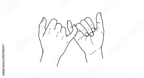 Pinky promise gesture illustration