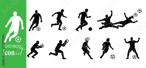 Football and Soccer Professional Match Activity Icon Set
