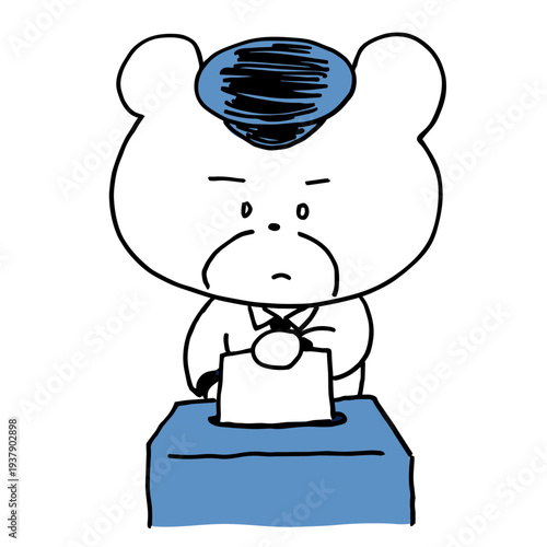 投票をするクマのキャラクター