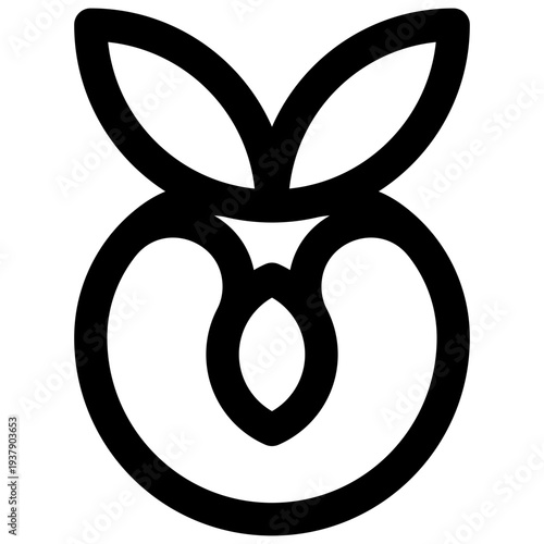 Plum. Editable stroke vector icon.